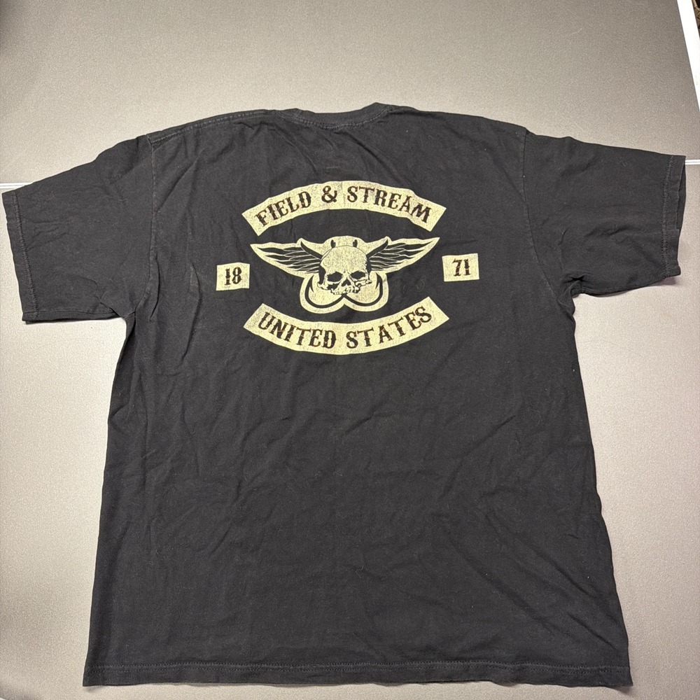 Field & Stream Mens T-Shirt Sz XL Black Life at Full Draw Short Sleeve -‎ EUC